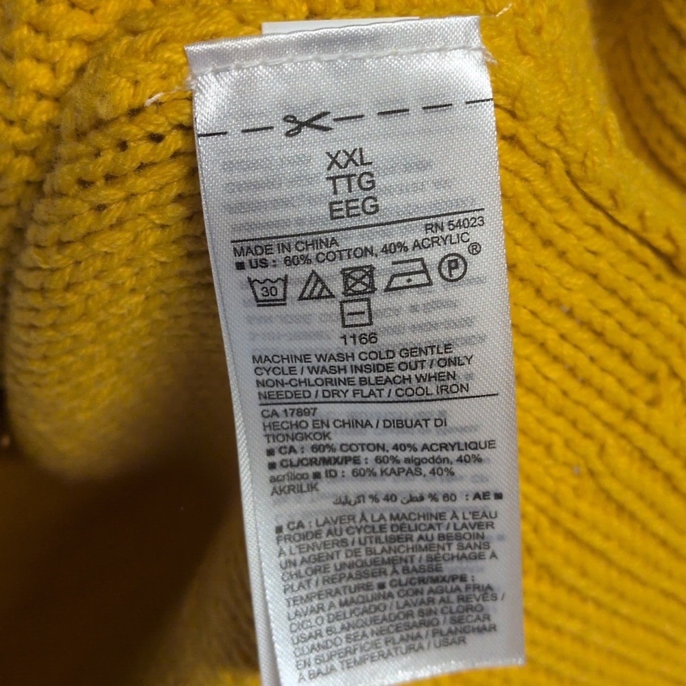 Old Navy Women's Mustard Yellow Sweater XXL, like new - Picture 4 of 5